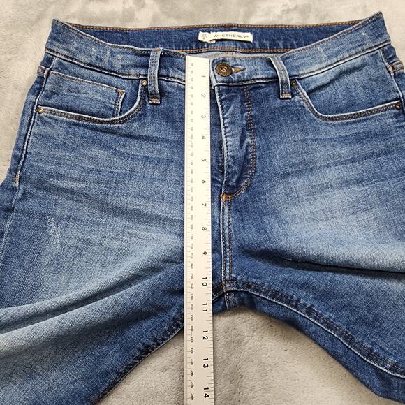 Whetherly Jeans Womens 29/8 Blue Brandon Distressed High Rise Ankle Straight Leg - Picture 12 of 15